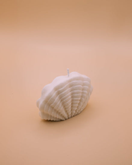 herzton Sea Pearl vegane Kerze, Muschelrelief von der Seite