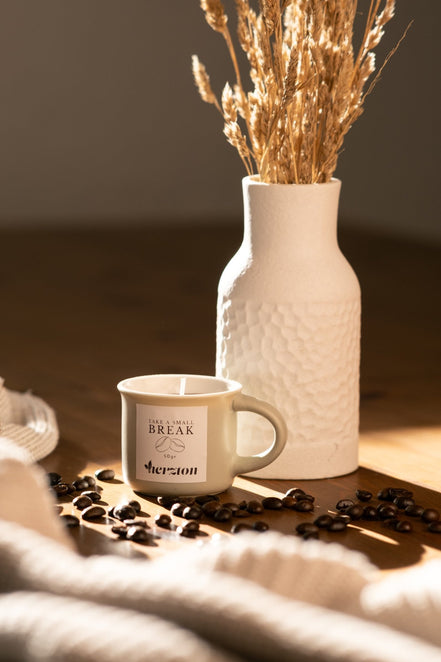 "Take a Break" – Die Espresso - Kerze - Herzton