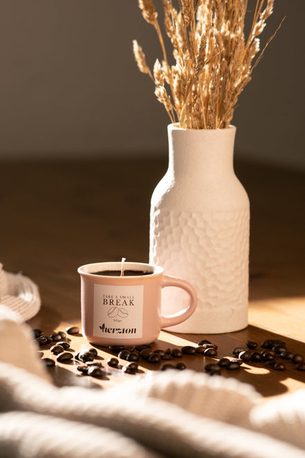 "Take a Break" – Die Espresso - Kerze - Herzton