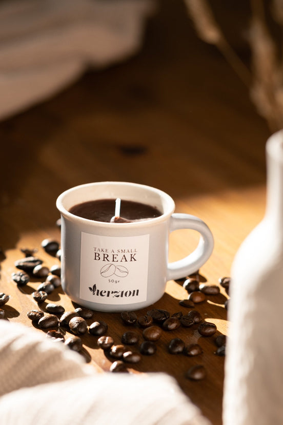 "Take a Break" – Die Espresso - Kerze - Herzton