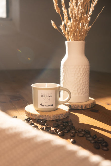 "Take a Break" – Die Espresso - Kerze - Herzton