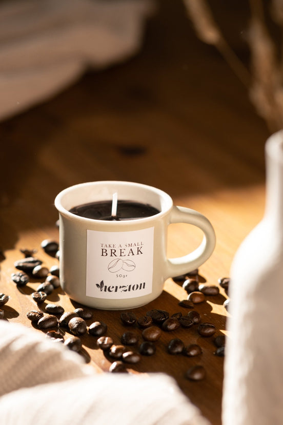 "Take a Break" – Die Espresso - Kerze - Herzton