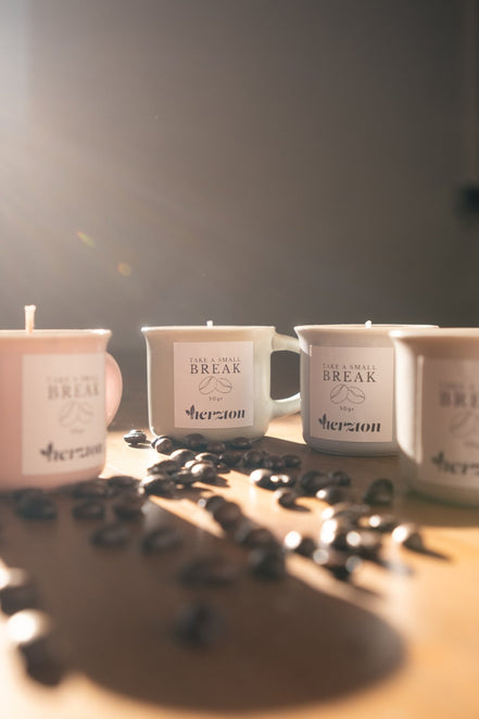 "Take a Break" – Die Espresso - Kerze - Herzton