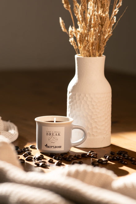 "Take a Break" – Die Espresso - Kerze - Herzton